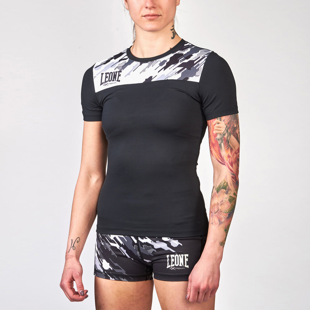Kompresyjny T-shirt damski model NEO CAMO marki Leone1947