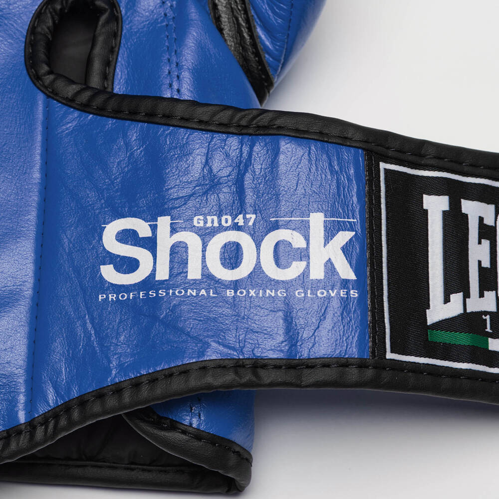 Rękawice bokserskie GN047 SHOCK – naturalna skóra bawola, kolor niebieski