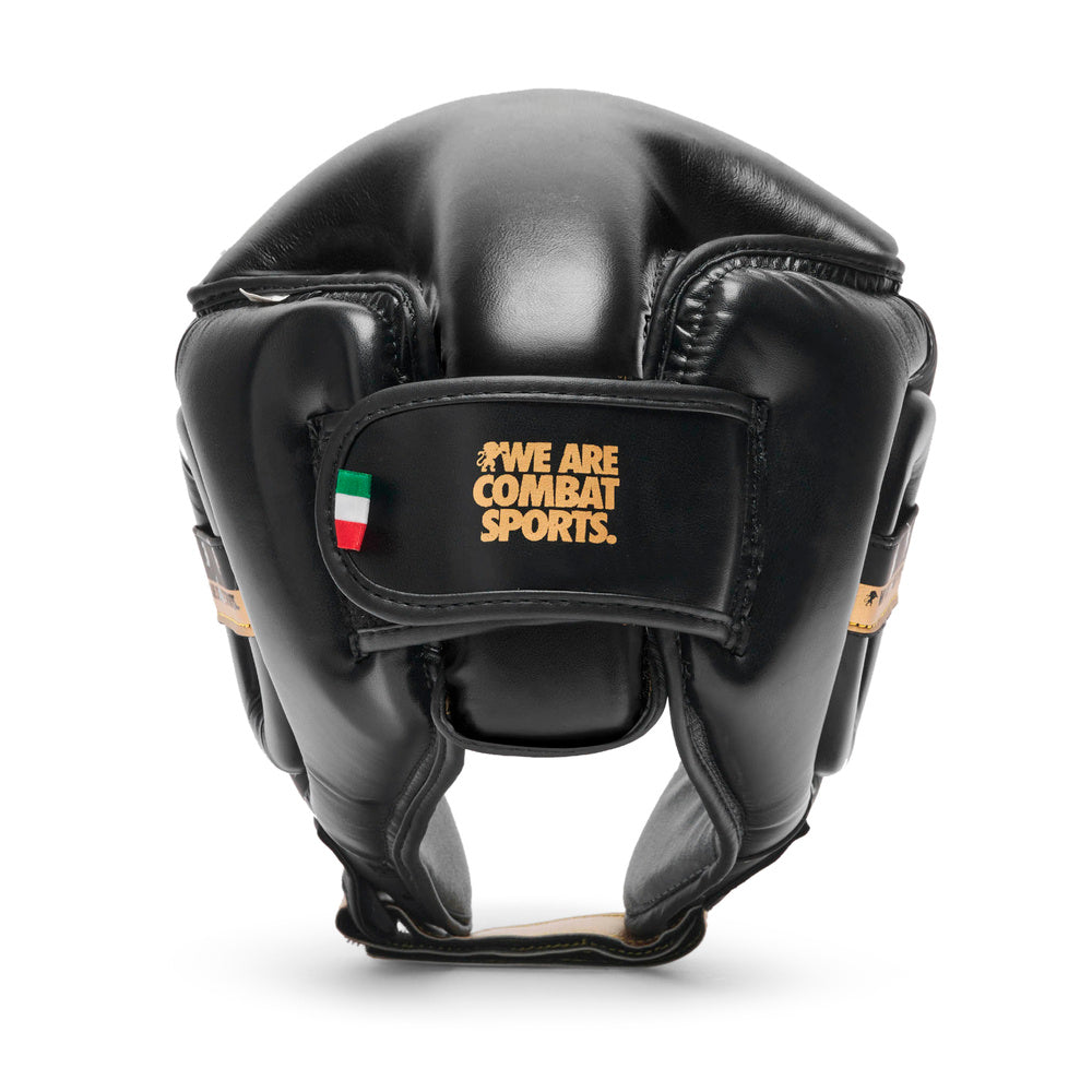 Czarny kask bokserski model DNA marki Leone1947
