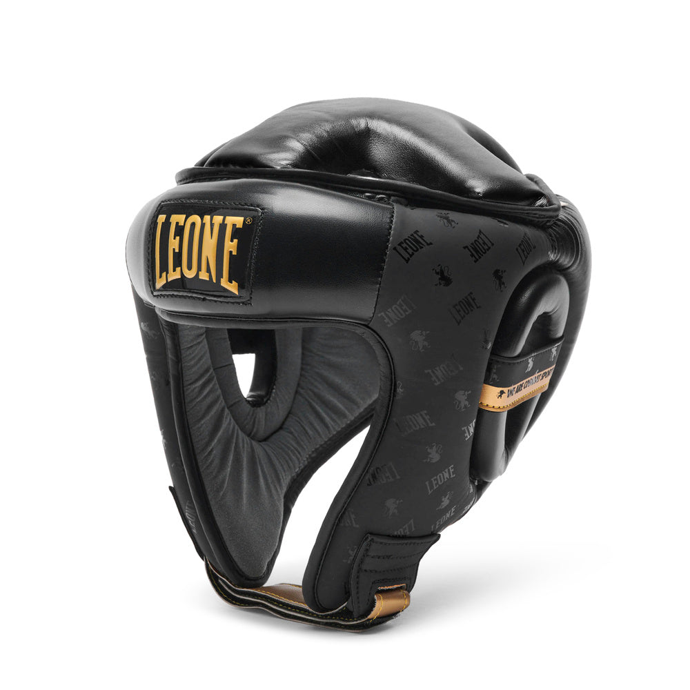 Czarny kask bokserski model DNA marki Leone1947