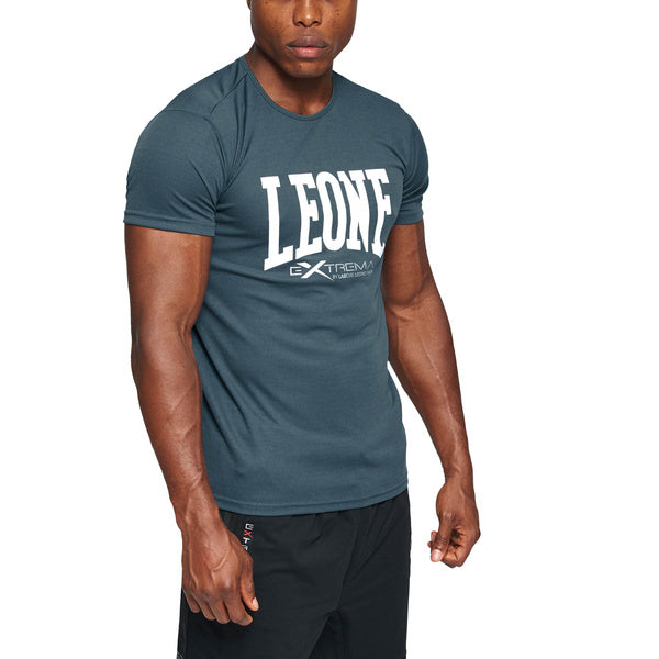 T-shirt błękitno-szary model LOGO marki Leone1947