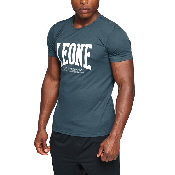 T-shirt błękitno-szary model LOGO marki Leone1947