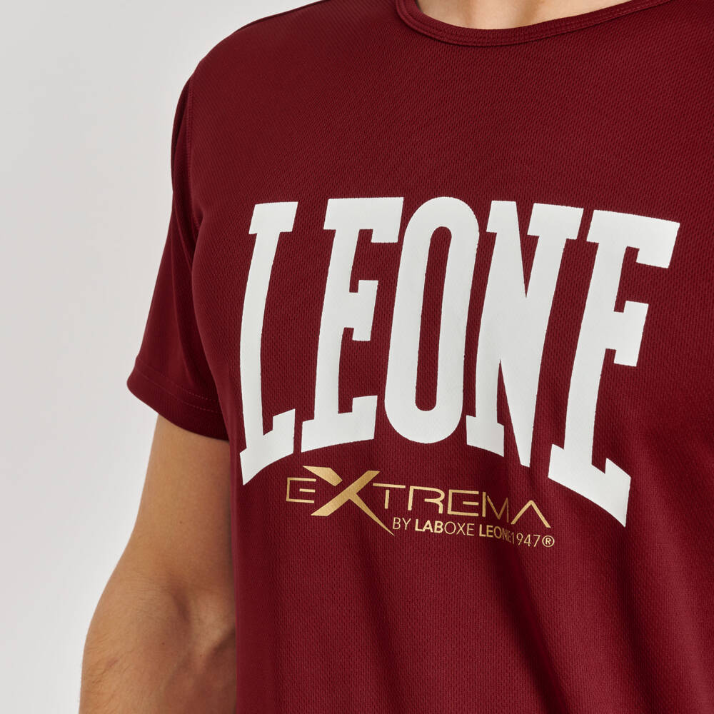 T-shirt bordo model LOGO marki Leone1947