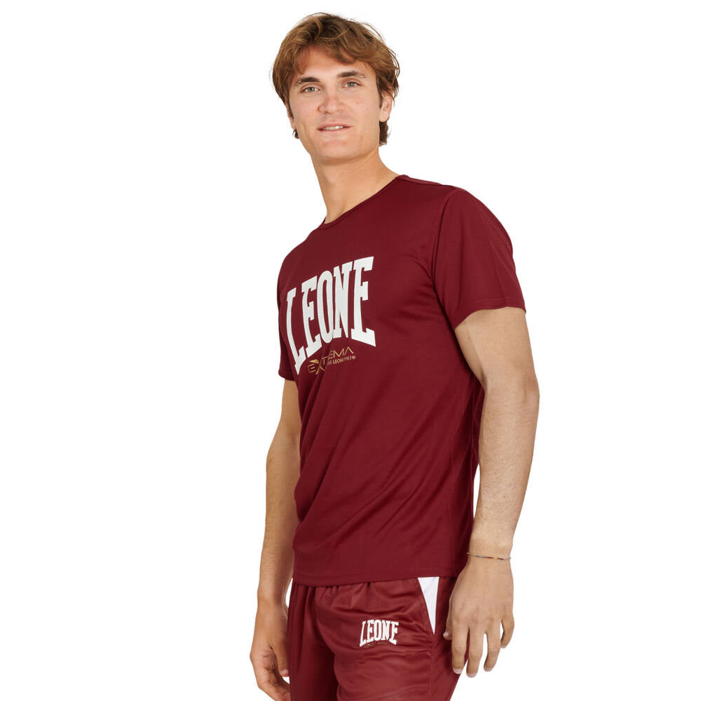 T-shirt bordo model LOGO marki Leone1947