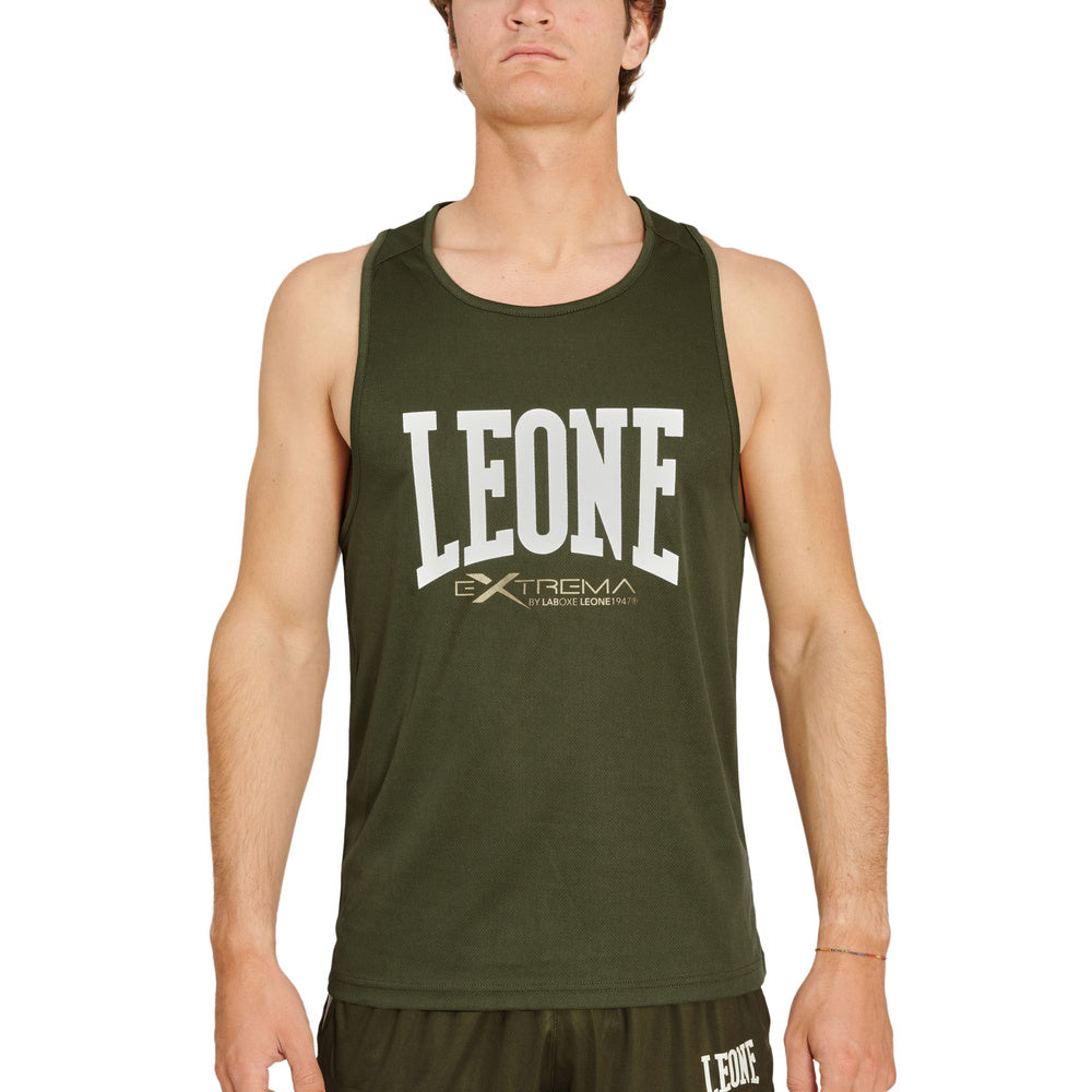 Zielony Tank sportowy LOGO marki Leone1947